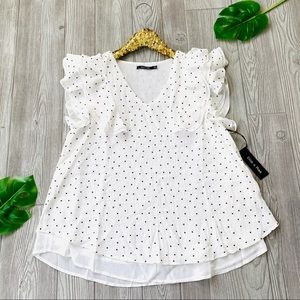 🦢Doe & Rae polka dot blouse